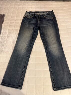 Miss Me Dark Blue Boot Cut Jeans- Curvy Mid Rise